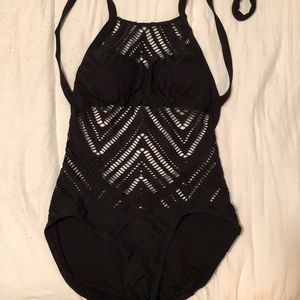 Black Robin Piccone one-piece suit